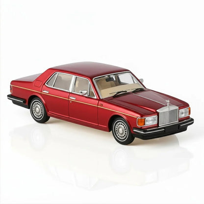 GFCC 1:64 1994 Rolls-Royce Silver Spur, British Silver With Gold Beltline in Red Diecast Model Car
