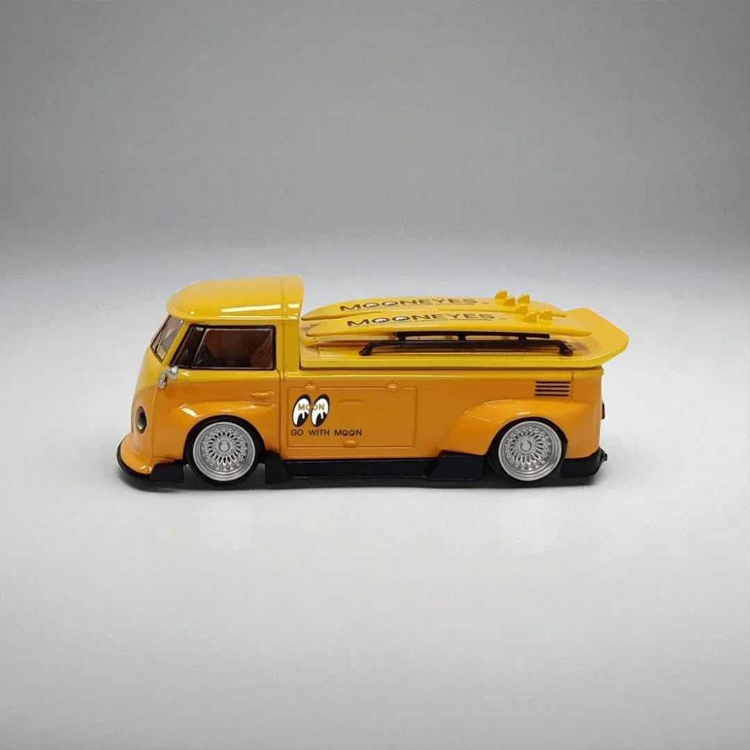 LMLF 1:64 Volkswagen Bus MOONEYES Edition Diecast Model Car – Yellow - Jaiman Toys
