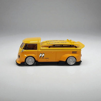 LMLF 1:64 Volkswagen Bus MOONEYES Edition Diecast Model Car – Yellow - Jaiman Toys
