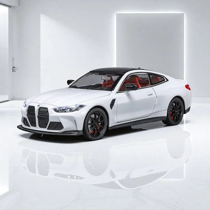 Joy Junction 1:24 BMW M4 Die-Cast Car Model – White Finish | Openable Doors, Pull-Back Action, Lights & Sound (JJ267) - Jaiman Toys