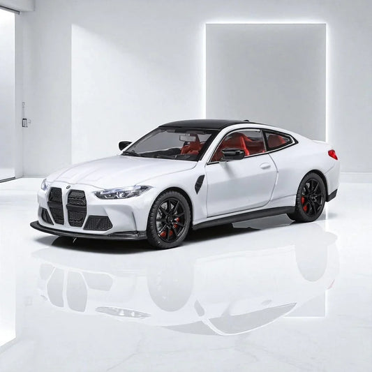 Joy Junction 1:24 BMW M4 Die-Cast Car Model – White Finish | Openable Doors, Pull-Back Action, Lights & Sound (JJ267) - Jaiman Toys