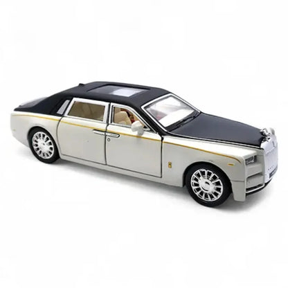 Che-ZHI  1:24 Scale Rolls-Royce Phantom Die-Cast White/Black Model with Lights and Sounds