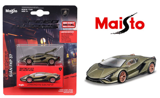 Maisto 1:64 Lamborghini Sián FKP 37 – Green | Speed Icons Diecast Model Car - Jaiman Toys