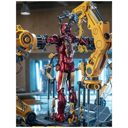 ZD Toys Marvel Iron Man Mark IV Diecast 1/6 Scale Figure with Suit-Up Gantry Set | Battery-Operated Mechanical Arms - Jaiman Toys
