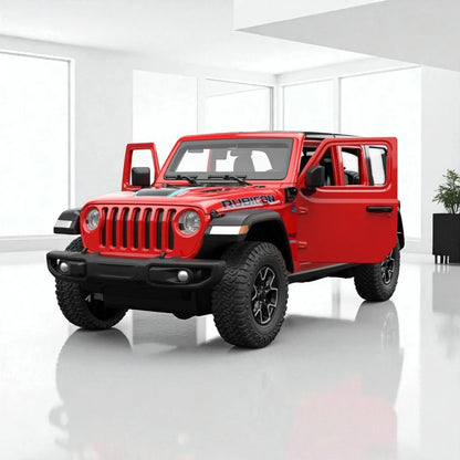 Rastar 1:24 Jeep Wrangler Rubicon 4xe Die-Cast Model – Red | Openable Doors (64610) - Jaiman Toys