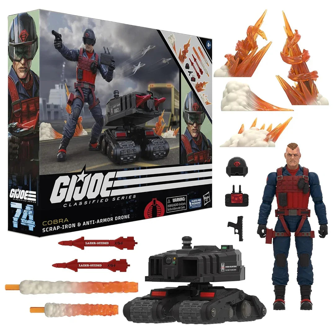 G.I. Joe Classified Series #74 Scrap-Iron & Anti-Armor Drone 6-Inch Action Figure Set with 11 Accessories - Jaiman Toys