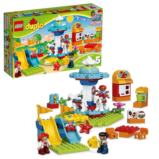 LEGO 10841 Duplo Town Fun Family Fair (61 Pcs) – Educational Building Blocks Set for Kids 2–5 Years