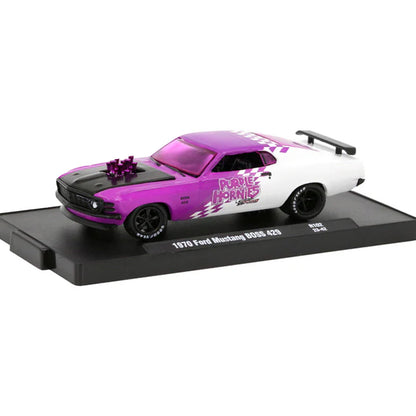 M2 Machines 1:64 1970 Ford Mustang Boss 429 “Purple Hornies” Diecast Model Car