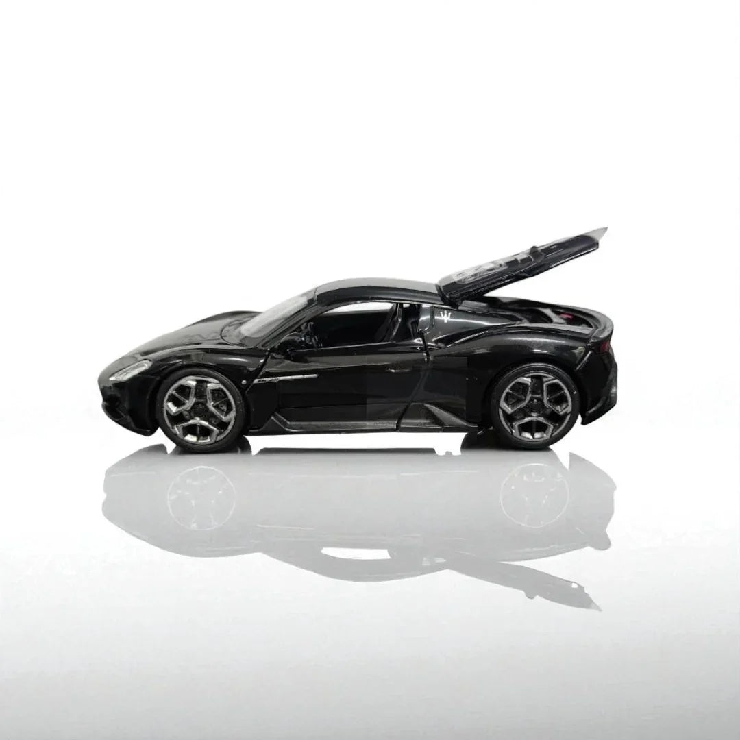 RMZ Hobby 1:32 Maserati MC20 Die-Cast Model Car – Black with Openable Doors, Pull-Back Action, Light & Sound (664982) - Jaiman Toys