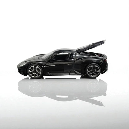 RMZ Hobby 1:32 Maserati MC20 Die-Cast Model Car – Black with Openable Doors, Pull-Back Action, Light & Sound (664982) - Jaiman Toys