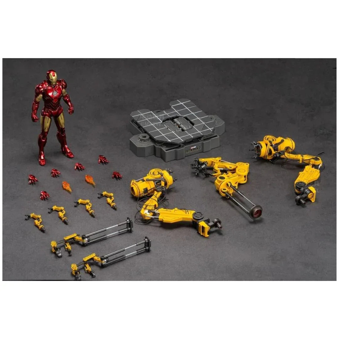 ZD Toys Marvel Iron Man Mark IV Diecast 1/6 Scale Figure with Suit-Up Gantry Set | Battery-Operated Mechanical Arms - Jaiman Toys
