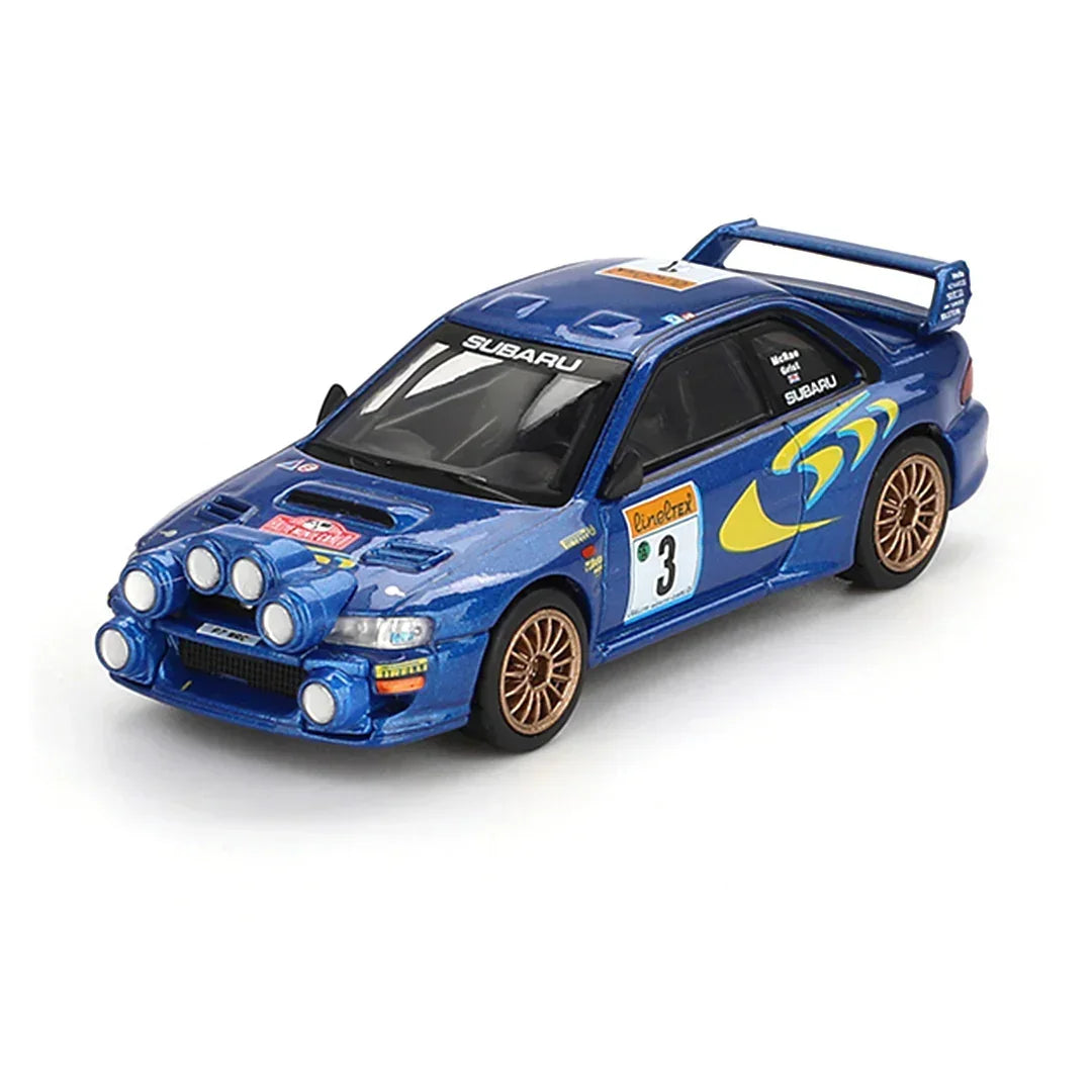 Mini GT 1:64 Racing Duo – Subaru Impreza WRC98 #3 – 1998 Rally Monte Carlo 3rd Place Blue &  Mercedes-Benz 190E 2.5-16 Evolution II Astral Silver Diecast Models