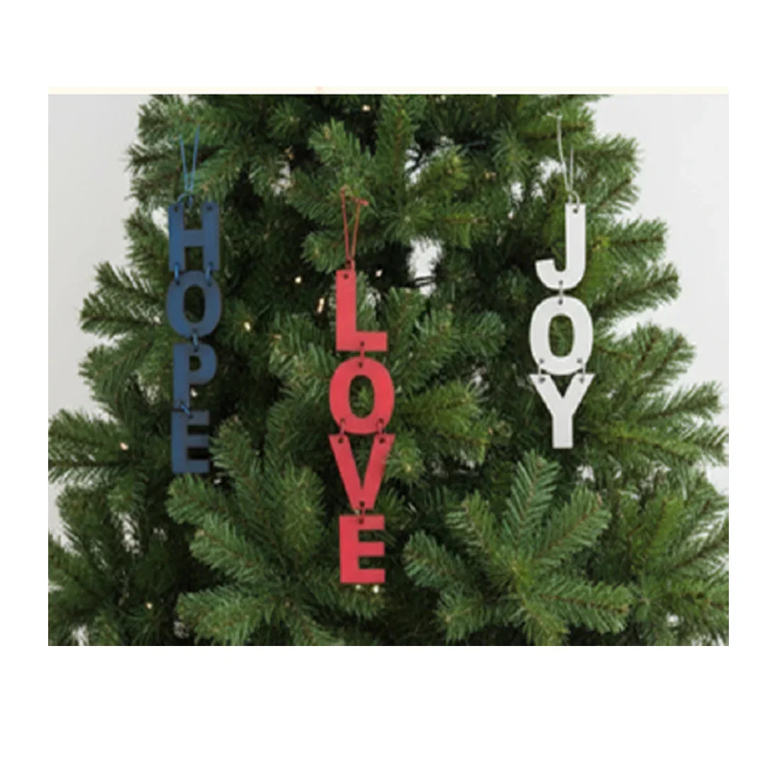 SWEN Nadia Wooden Hangings – Set of 3 (Hope, Love, Joy) | Charming Christmas Or