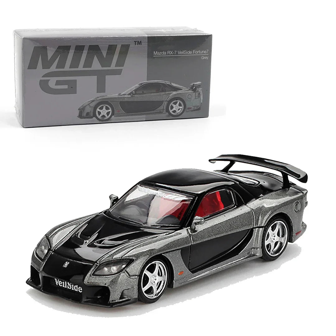 Mini GT 1:64 Mazda RX-7 VeilSide Fortune Grey RHD – Diecast Collectible Model Car