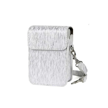 Protective PU Leather Case for Fujifilm Instax Mini LiPlay – Compact Camera Bag with Shoulder Strap-Silver - Jaiman Toys