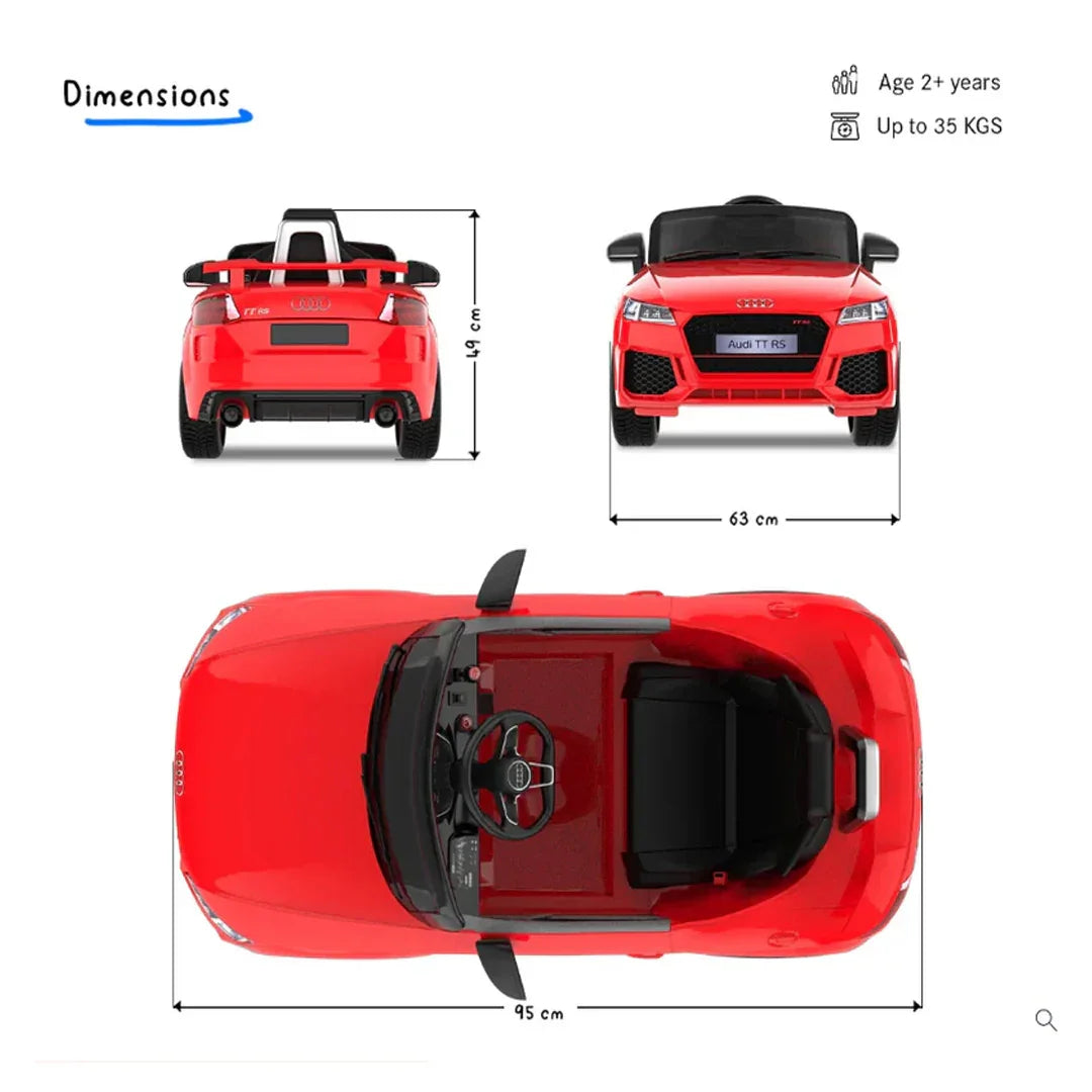 EMotorad Formula Fun AUDI TT RS Remote Control Toy Car – High-Speed Racing Model - Red