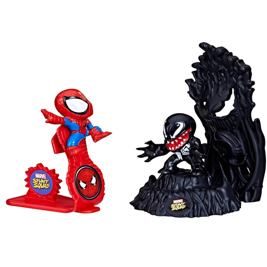 Marvel Stunt Squad Spider-Man Vs. Venom Playset, 1.5-Inch Action Figures for Kids - Jaiman Toys