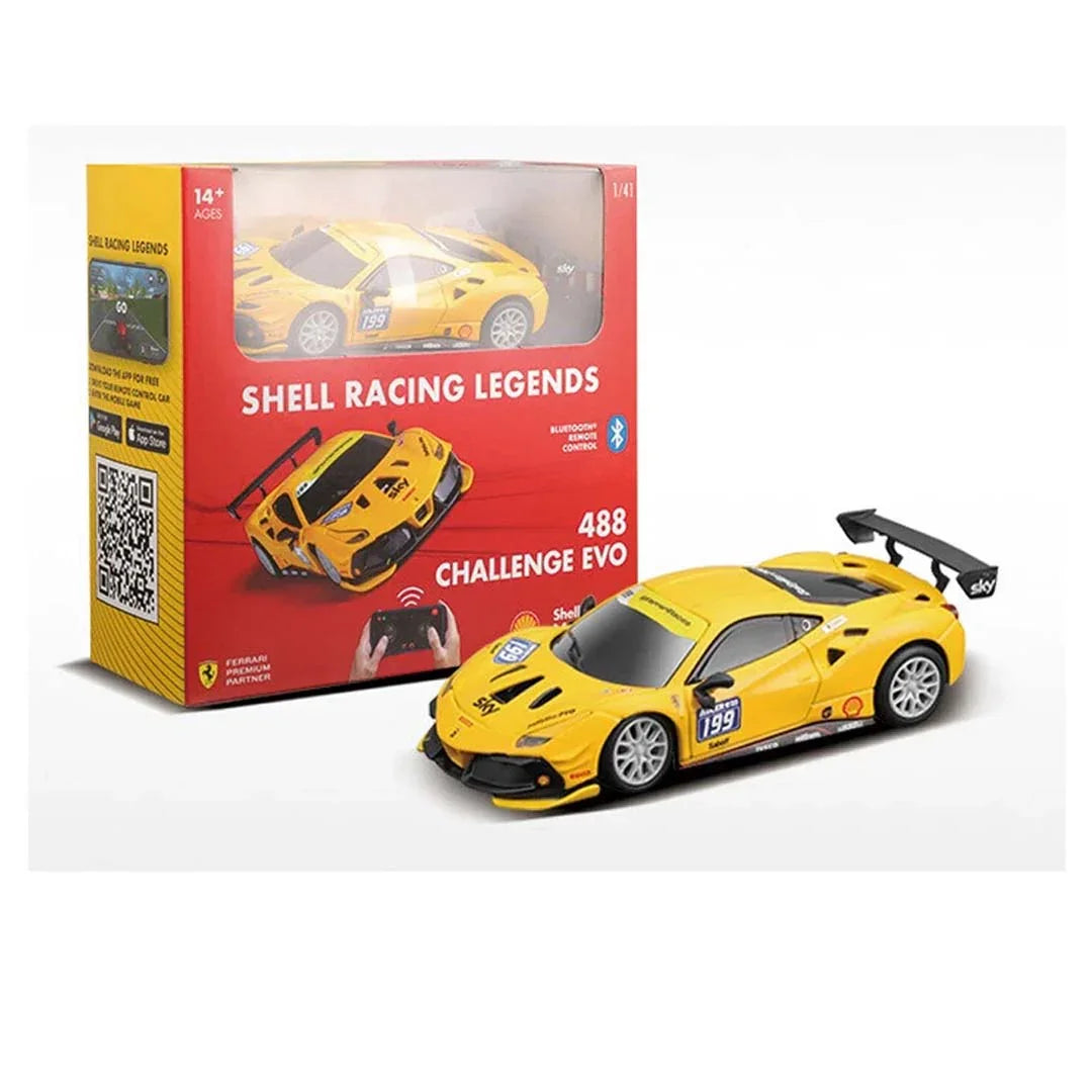 Bburago Shell Racing Legends – 488 Challenge Evo | 1:41 Bluetooth RC Car – Smartphone Controlled - Jaiman Toys
