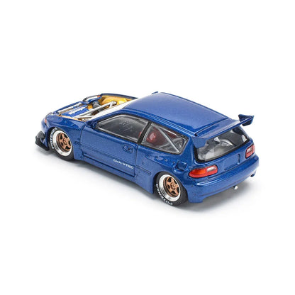 PARA64 POP Race 1:64 Pandem EG6 Metallic Blue – Diecast Model Car with Open Hood