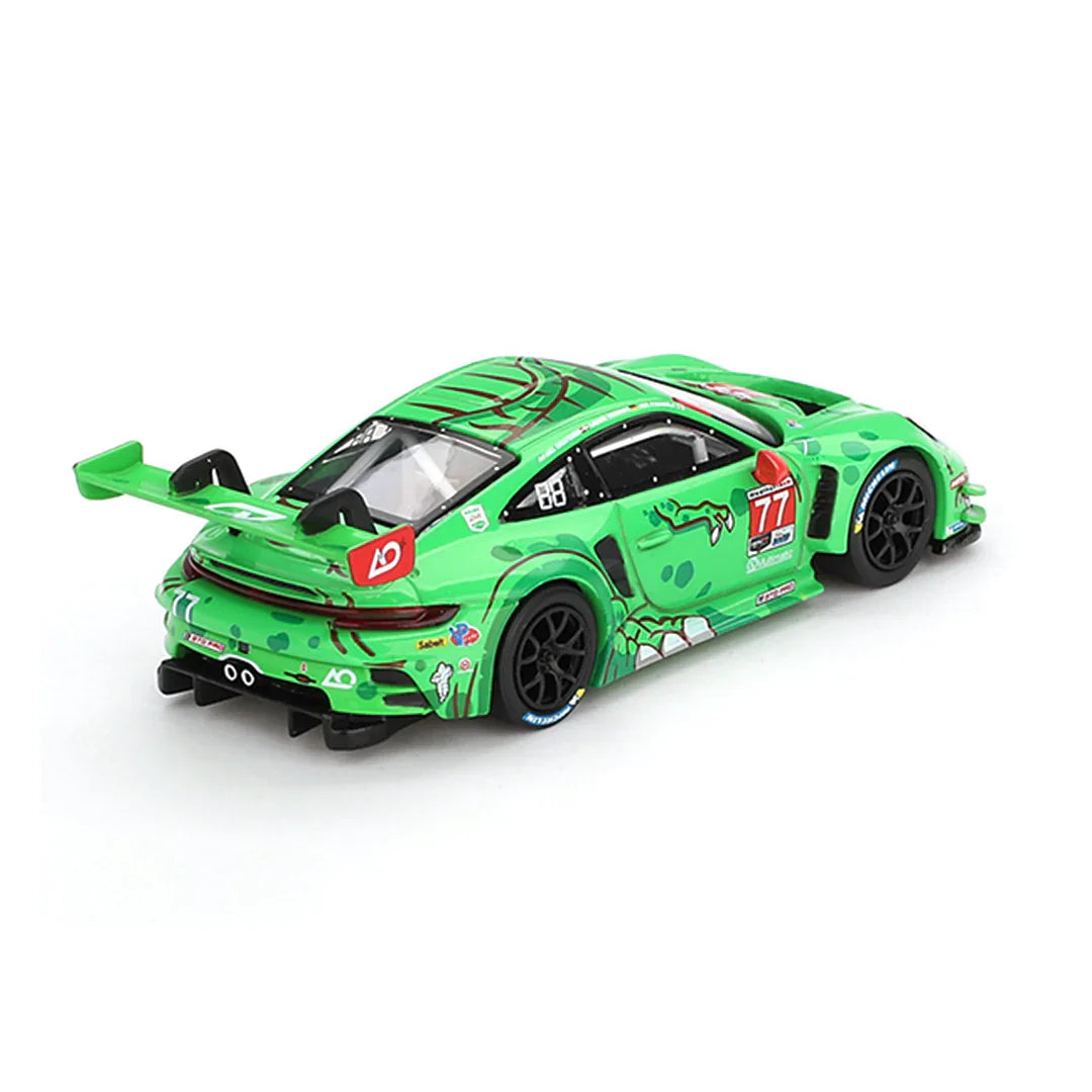 Mini GT 1:64 Porsche 911 GT3 R #77 – 2024 IMSA Daytona 24H GTD Pro 2nd Place Diecast Model - Jaiman Toys