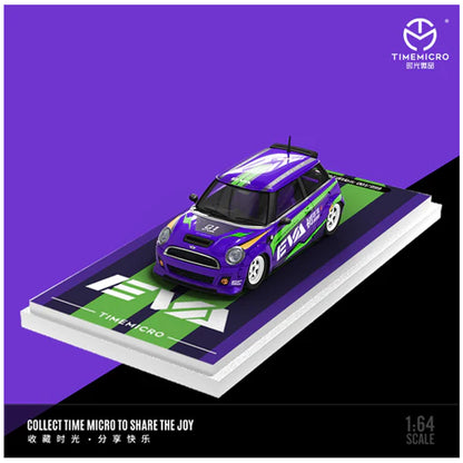 Time Micro 1:64 Mini Cooper Racing Edition Diecast Model Car – Purple & Green