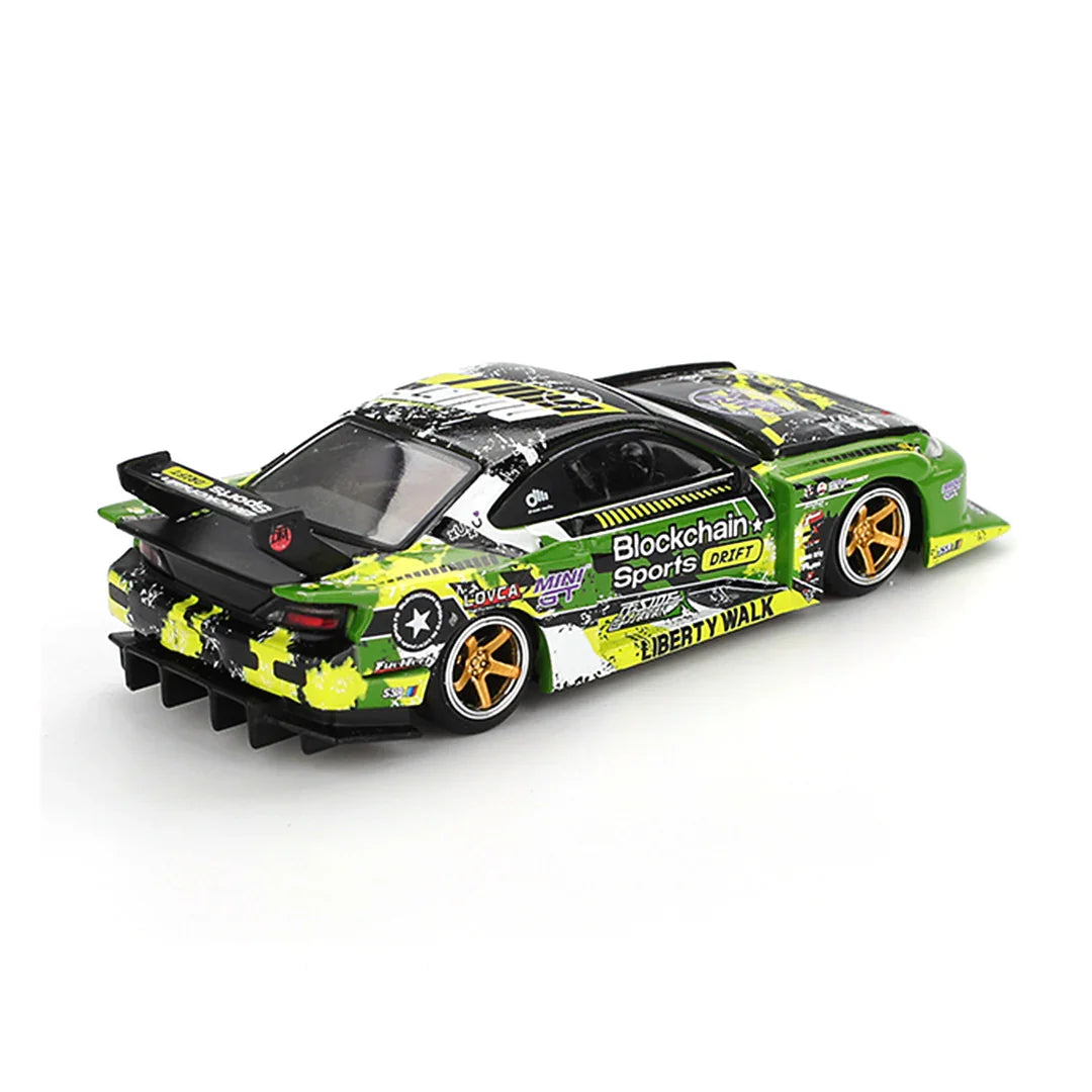 Mini GT 1:64 Nissan LB-Super Silhouette S15 Silvia #555 V2 2024 Formula Drift Japan RHD – Diecast Scale Model Car Collectible