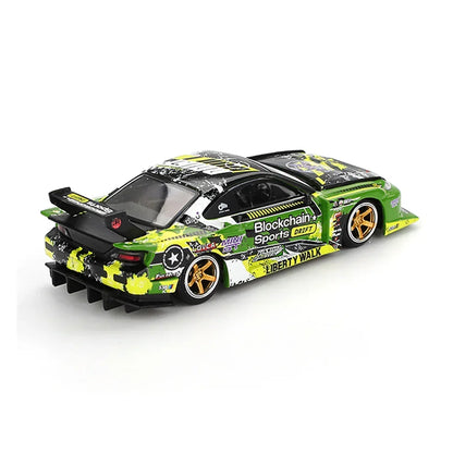 MINI GT 1:64 LB-Super Silhouette Nissan S15 SILVIA #555 V2 2024 Formula Drift Japan Liberty Walk Diecast Model Car
