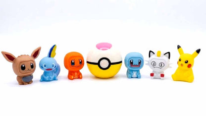Pokémon Mini Figures with Poké Ball Gift Set | 7-Piece Collectible Character Toy Pack