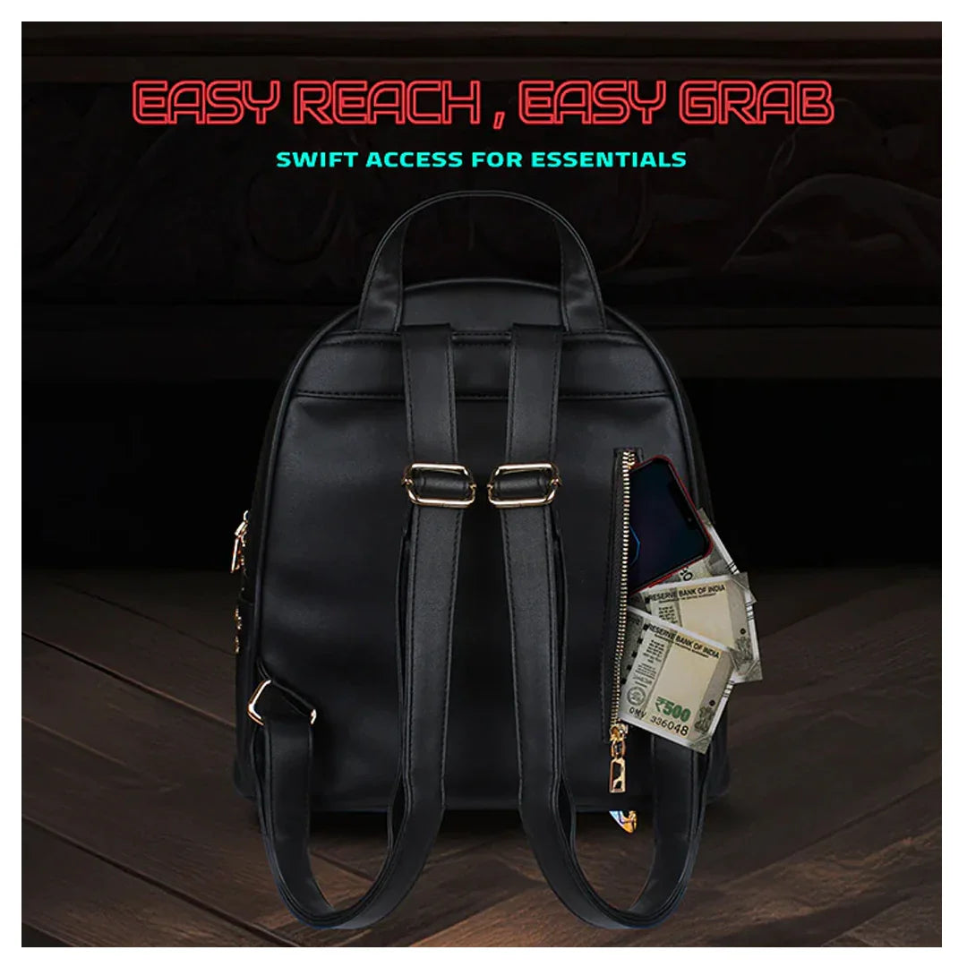 HOOKABA Dazz Roll Women’s LED Backpack – App-Controlled Pixel Display, Stylish Waterproof Bag (14L) -Black - Jaiman Toys