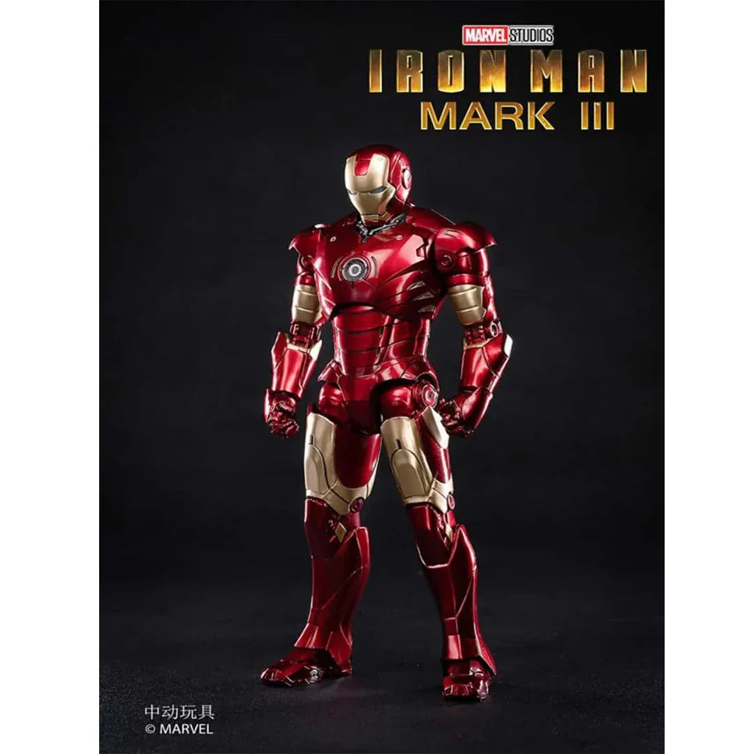 ZD Toys 1/10 Iron Man Mark III Luminous Version Action Figure – Marvel Studios (With Light-Up Function) 1907-03 - Jaiman Toys