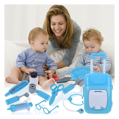 Doctor Play Set Trolley for Kids (29 Pieces) | Medical Kit with Tools & Wheels