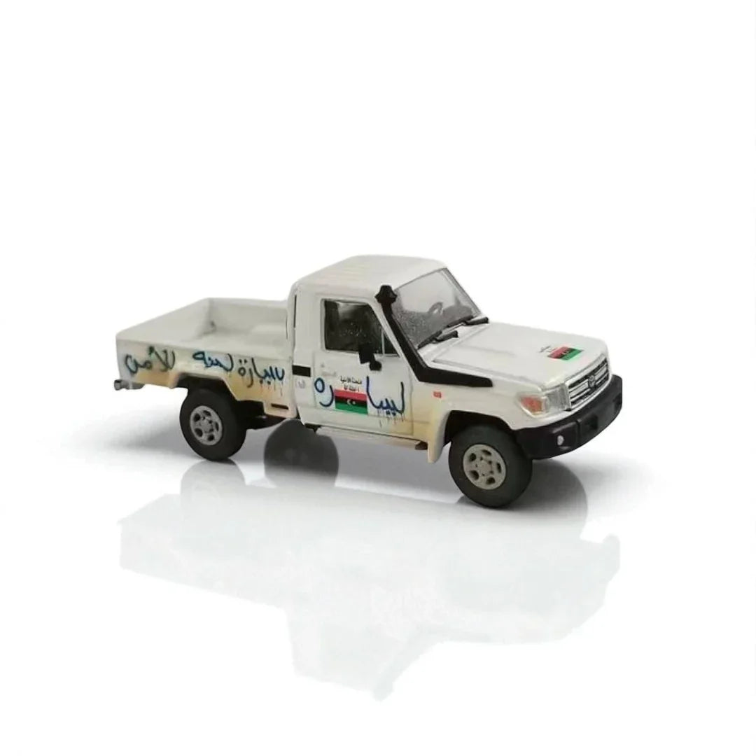 Rhino Model RM 1:64 TOYOTA Land Cruiser - LC79 Armed - White (Diecast car model) RM64-AP-01 Hood with openable Trunk - Jaiman Toys