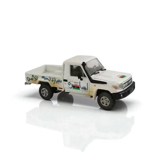Rhino Model RM 1:64 TOYOTA Land Cruiser - LC79 Armed - White (Diecast car model) RM64-AP-01 Hood with openable Trunk - Jaiman Toys