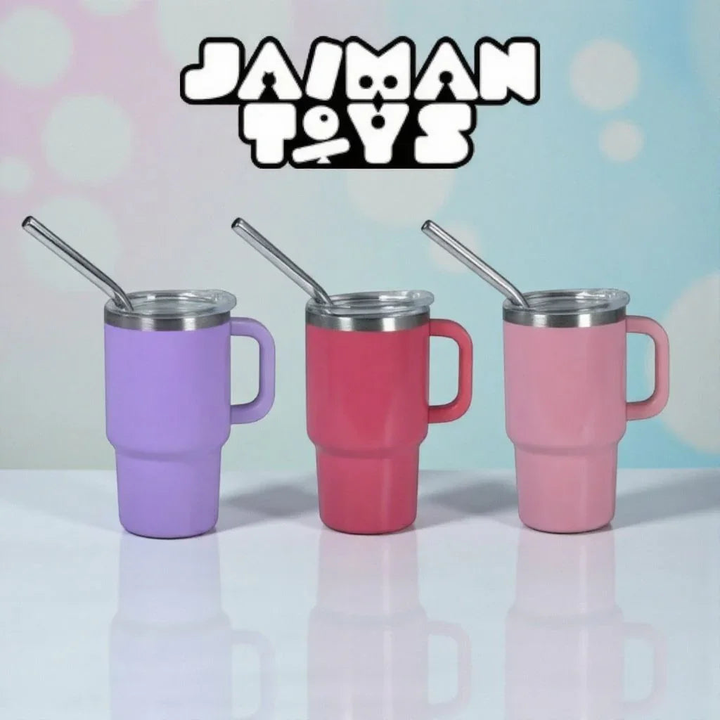 The Quencher H1.0 FlowState™ Miniature Tumbler | 90ml (3oz) Double Wall Stainless Steel With Handle & Straw – Pack of 7