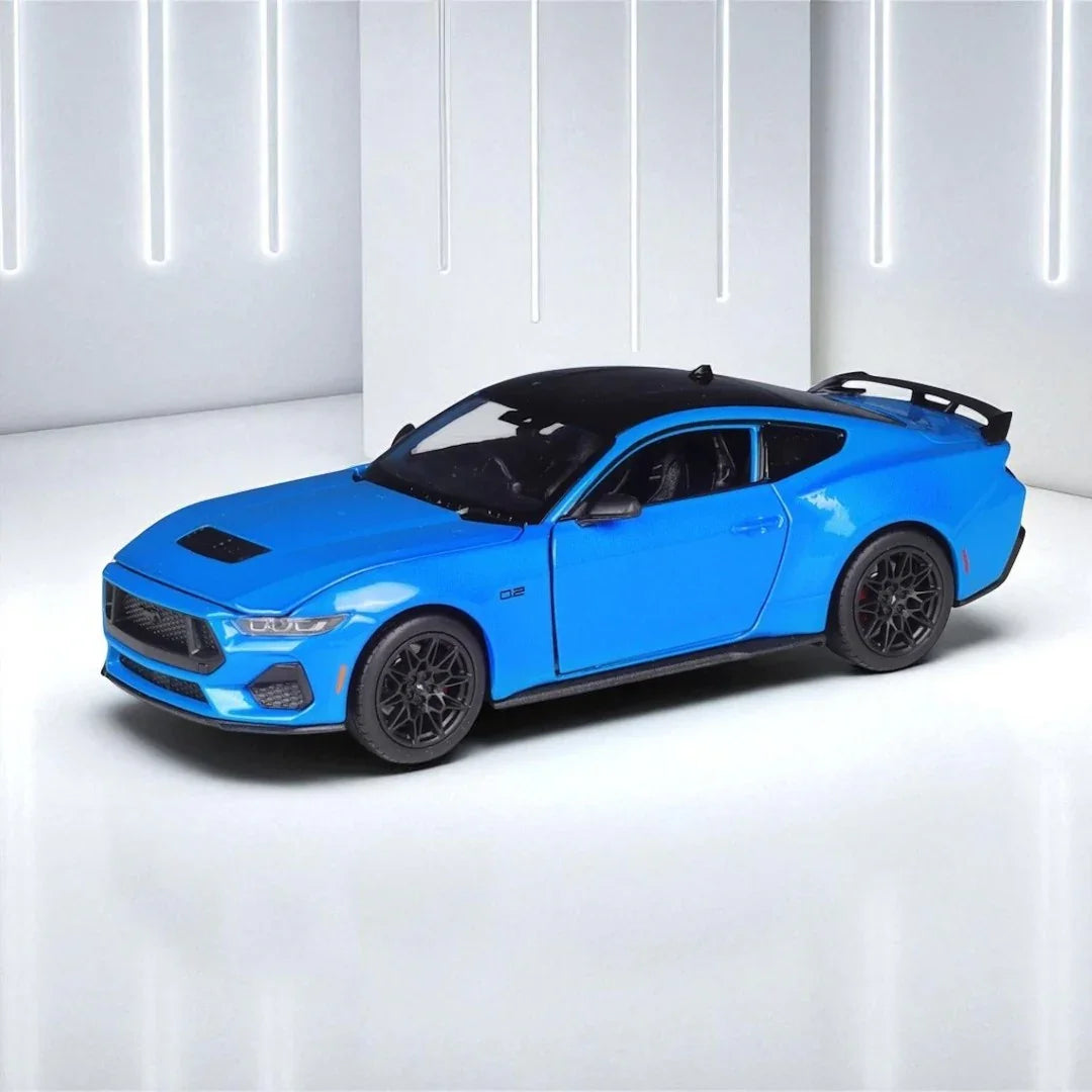 Welly 1:25 2024 Ford Mustang GT Die-Cast Model – Blue | Openable Doors (24123) - Jaiman Toys