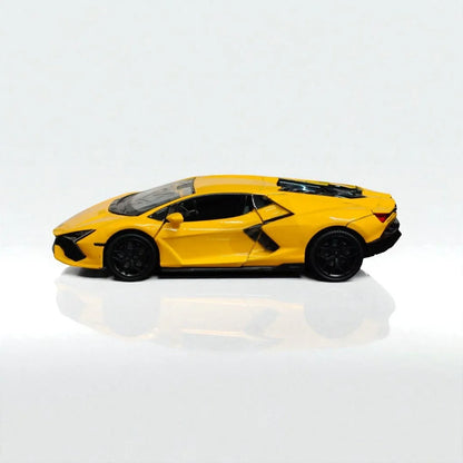 RMZ Hobby 1:32 Lamborghini Revuelto Die-Cast Model Car – Yellow with Openable Doors,Pull-Back Action, Light & Sound (664970) - Jaiman Toys