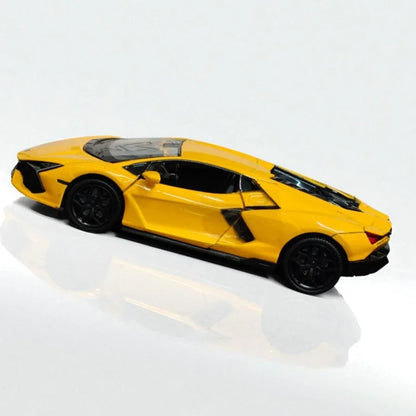 RMZ Hobby 1:32 Lamborghini Revuelto Die-Cast Model Car – Yellow with Openable Doors,Pull-Back Action, Light & Sound (664970) - Jaiman Toys