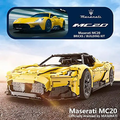 Rastar 1:8 R/C Maserati MC20 Building Bricks Car – 3466 Pieces  Scale Remote Control Supercar Model