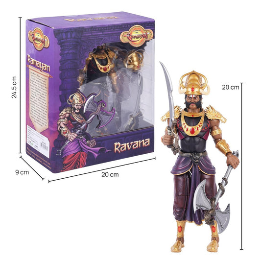Legends of the Ramayan 1:12 Scale Ravana Enraged Collector Action Figure with Ten-Headed Sculpt, Veena, Polearm & Alternate Faces