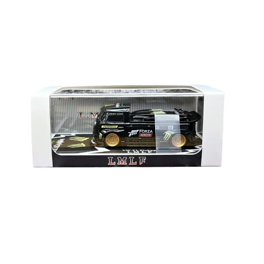 1:64 LMLF Volkswagen Bus Forza Horizon Edition Diecast Model Car – Black with Gold Wheels - Jaiman Toys
