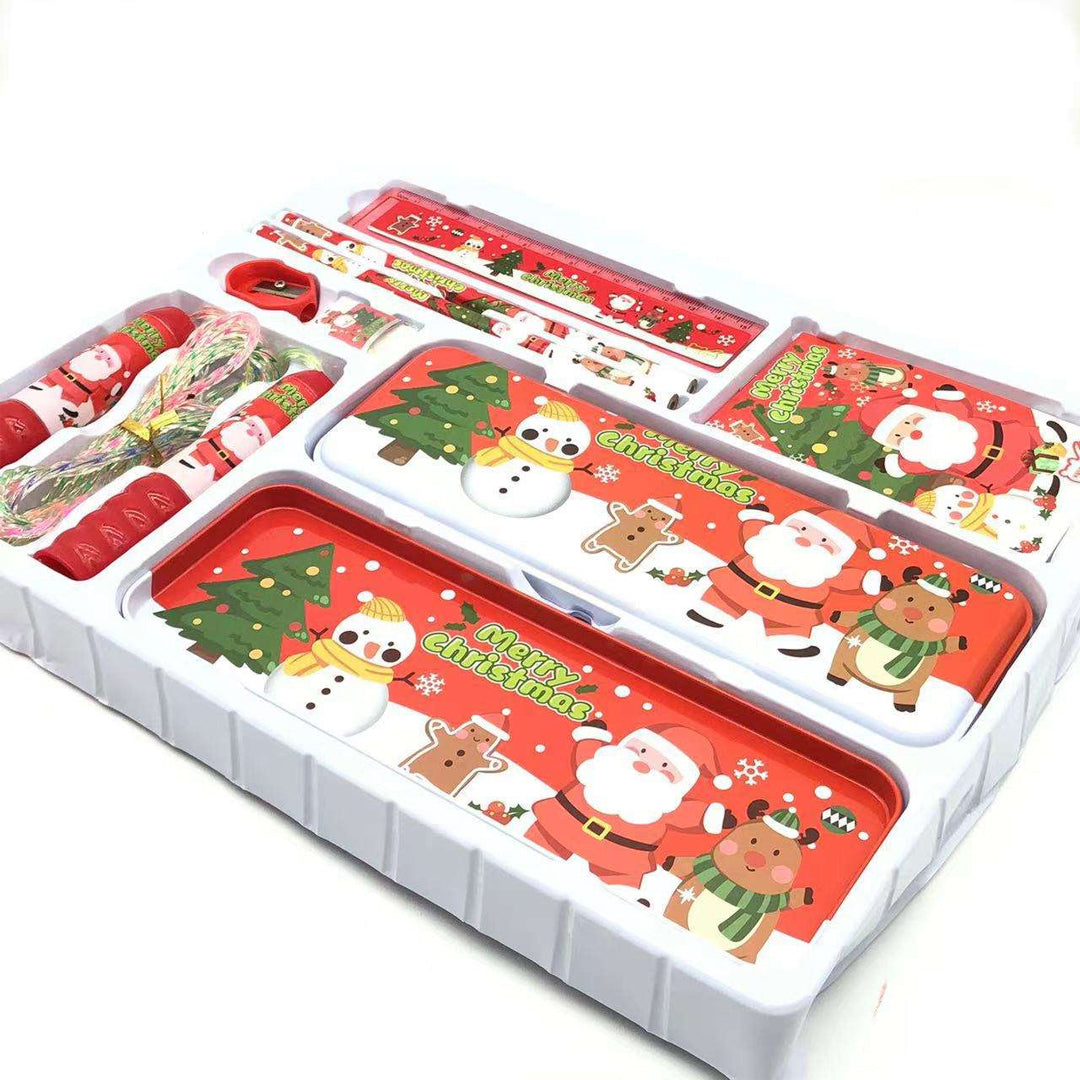 Christmas Stationery Gift Set for Kids | 10-Piece Merry Christmas Pencil & Accessories Set – Holiday Gifting Pack