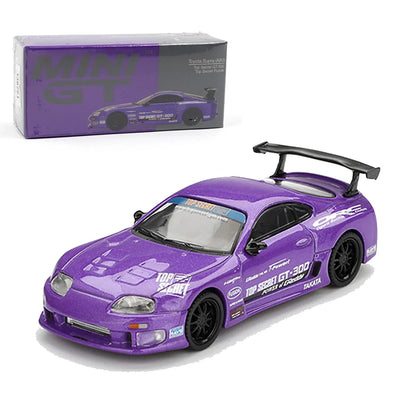Mini GT 1:64 Lamborghini Murcielago GT Evo Black + Toyota Supra A80 Top Secret GT-300 Purple RHD – Set of 2 Diecast Cars