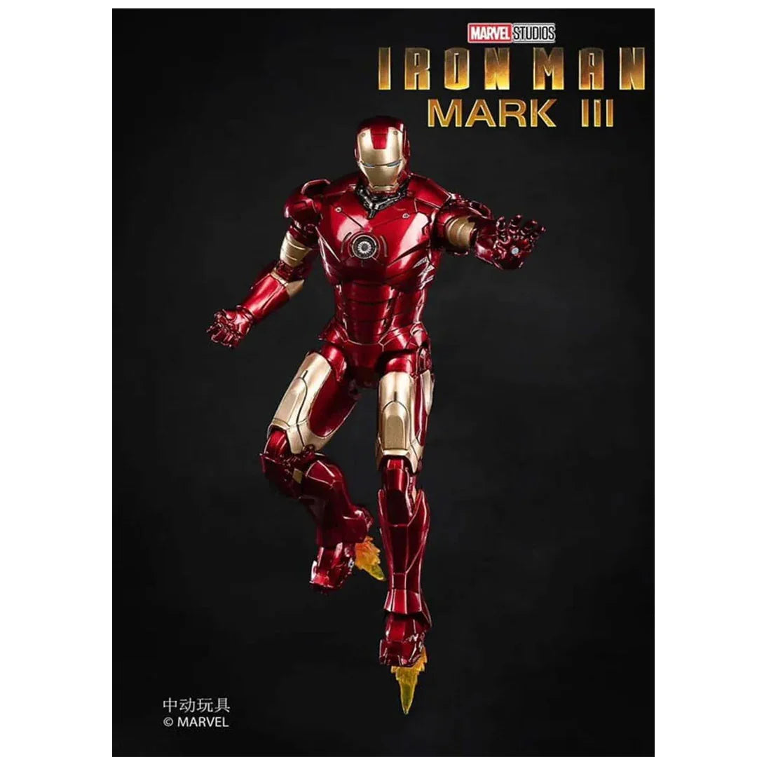 ZD Toys 1/10 Iron Man Mark III Luminous Version Action Figure – Marvel Studios (With Light-Up Function) 1907-03 - Jaiman Toys