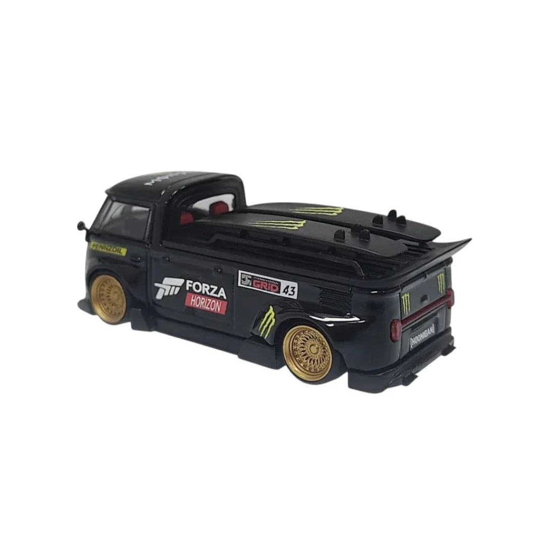 1:64 LMLF Volkswagen Bus Forza Horizon Edition Diecast Model Car – Black with Gold Wheels - Jaiman Toys