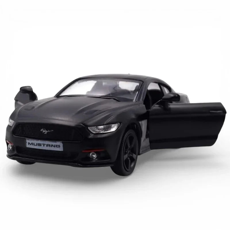 RMZ City 1:36 Ford Mustang 2015 Diecast Car – Matt Black | Openable Doors, Pull Back & Go