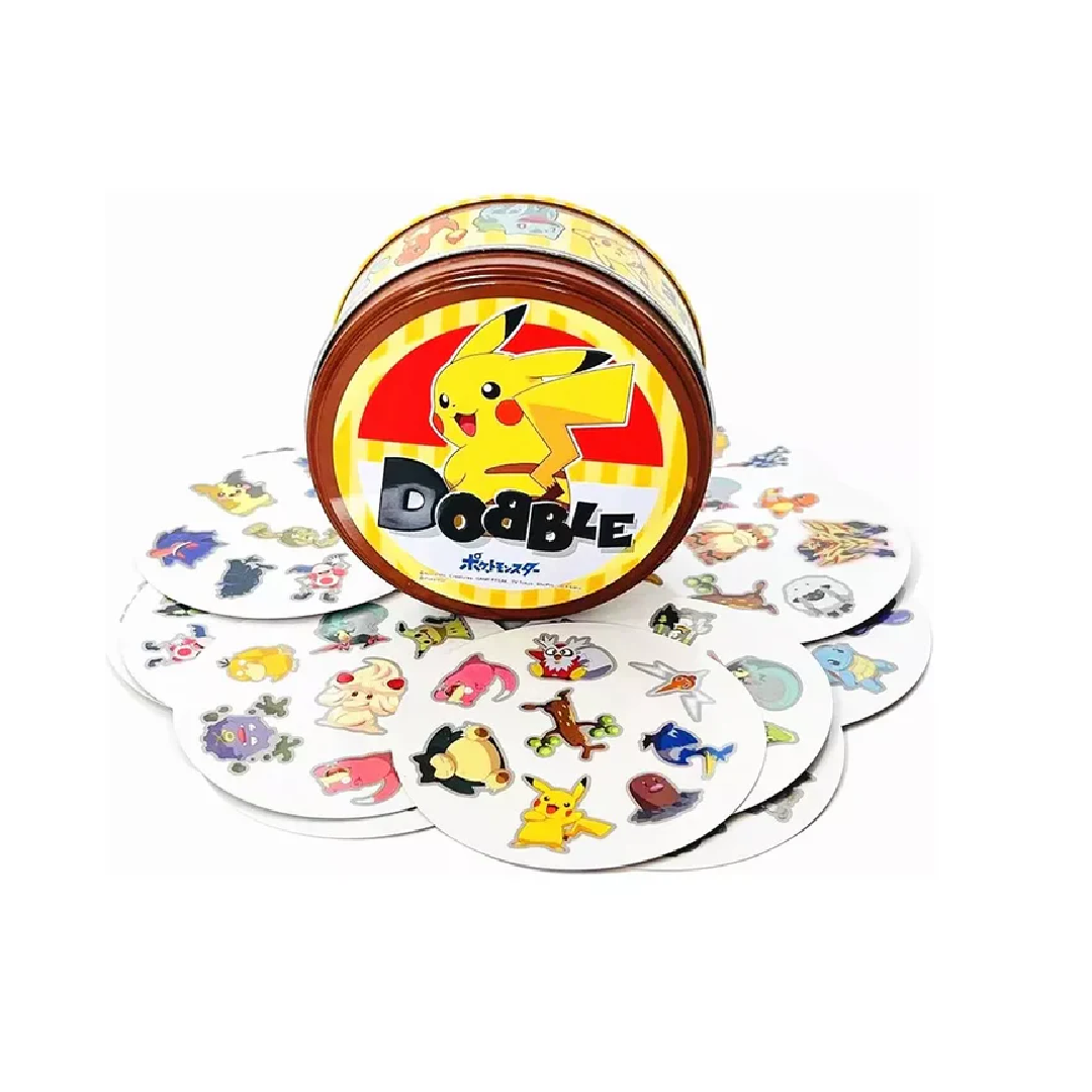 DOBBLE Pokemon Spot It Games - Card Game! 55 Cards, 5 Mini Games, 2-8 Players Quick 15-Min Play Time Age 6+