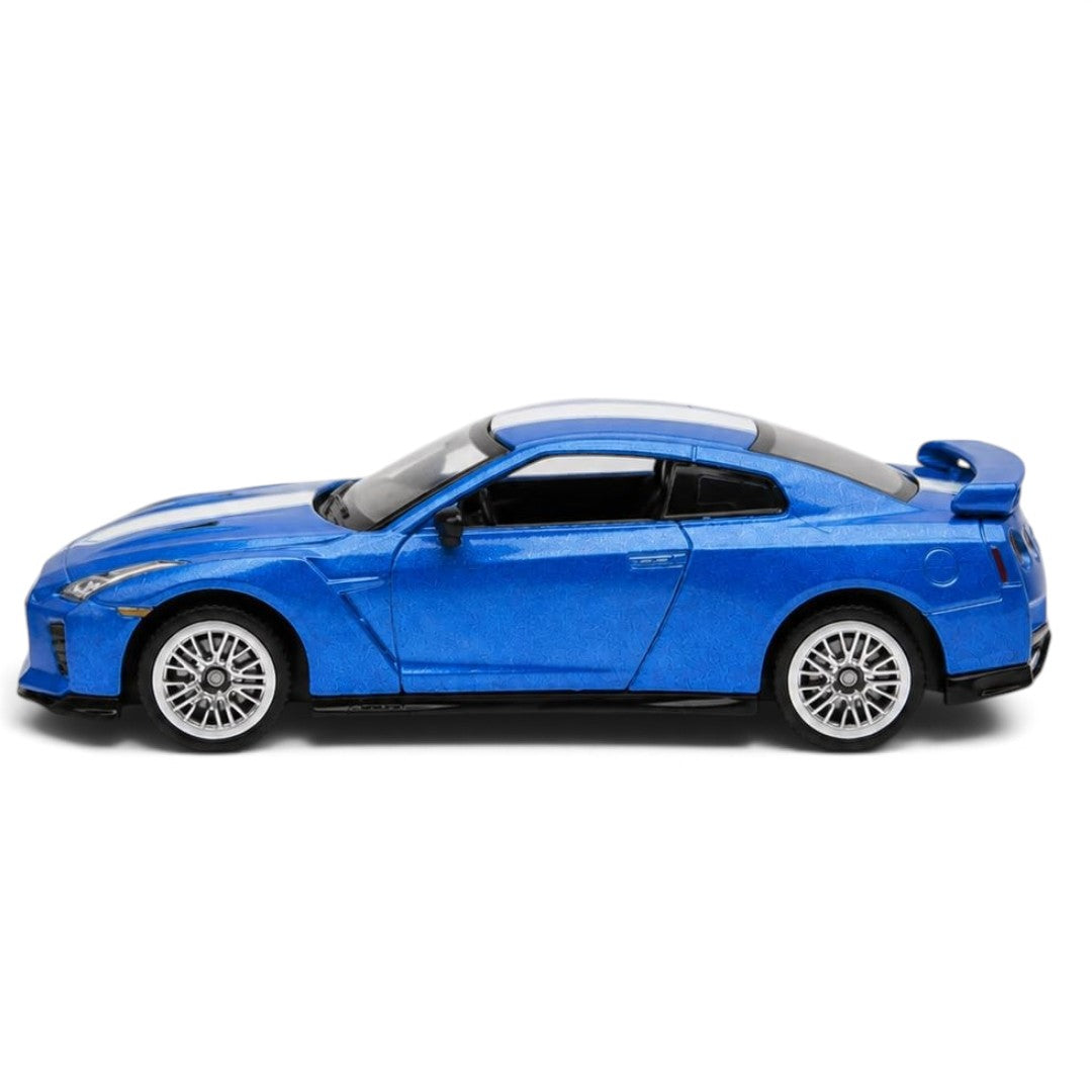CCA 1:64 Nissan GT-R R35 S03-01 Blue & White Die-Cast Model Car | Premium JDM Sports Car Collectible