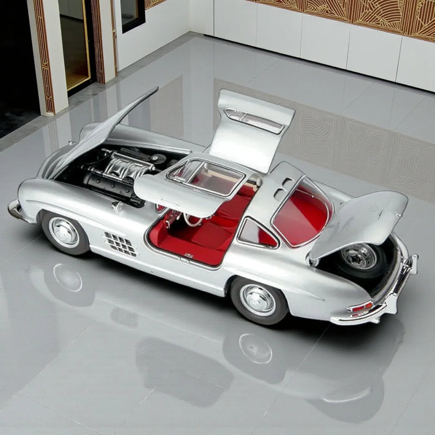 BSC MERCEDES BEN-Z 300SL-1955 Diecast Model  Car Silver