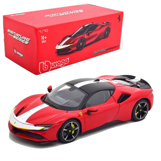 Bburago 1:18 Ferrari SF90 Stradale Red Signature Series | Licensed Diecast Supercar Collectible