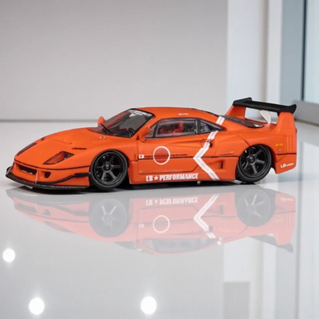 DM MODEL 1:64 Ferrari F40 LBWK Zero Fighter Orange F40 Diecast Car Collection